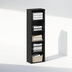 Furinno Reed Closet Organizers and Storage, 5-Tier Closet Organizer, Open Shelf Closet Storage, for Wardrobe, Bedroom, Living Room, Blackwood - Image 4