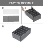 Qozary Jeans Pants Organizer for Closet, 4 Pack Drawer Organizers for Clothing, 6 Grids Wardrobe Clothes Organizer, Jean Organizer for Closet, Deep Drawer, Clothes Organizer for Shirts, Legging - Image 7