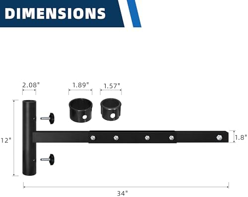 EliteShade USA Trailer Hitch Patio Umbrella Holder for 2 Inch Receiver, Heavy Duty Truck Hitch Umbrella Stand Mount for SUV, RV, Tailgate Parasol Holder for Camping, Sports, Fits 1.5"-1.9" Poles - Image 5