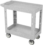 Large Garage Plastic Utility Cart, Heavy Duty 2 Shelf Tool Cart Service Cart Rolling Push Carts with Ergonomic Handle 5" Swivel Casters. by Maemttes