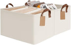 CHICVITA 45L Extra Large Fabric Storage Bins for Shelves, 2Pack, Beige by CHICVITA