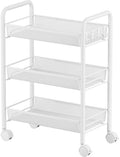 JANE EYRE 3-Tier Rolling Utility Storage Rack Cart on Wheels, Trolley Craft cart, Multi-Purpose Organizer Shelf, White by JANEEYRE