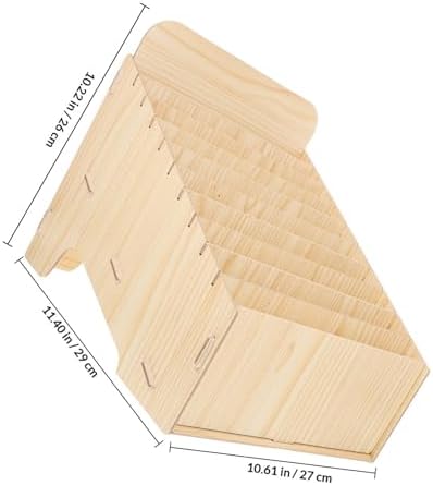 Hemobllo Multi Compartment Wooden Mail Organizer with Large Capacity and Easy Assembly for Sorting Invoices, Receipts, and Bills, Rustic Finish, Beige Color, for Home or Store Use - Image 2