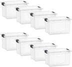 Superio 49 Quart Clear Plastic Storage Boxes with Lids, Stackable Organizer Containers, BPA-Free Storage Bins for Home, Office, School & Dorm, 8 Pack by Superio