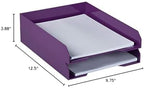 JAM PAPER Stackable Paper Trays - Purple - Desktop Document, Letter, & File Organizer Tray - 2/Pack - Image 6