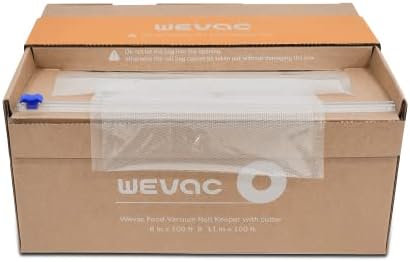 Wevac 8''x100' & 11''x100' 2 Rolls Food Vacuum Seal Roll Keeper with Cutter, Ideal Vacuum Sealer Bags for Food Saver, BPA Free, Commercial Grade, Great for Storage, Meal prep and Sous Vide (Pack of 2) - Image 4