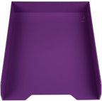 JAM PAPER Stackable Paper Trays - Purple - Desktop Document, Letter, & File Organizer Tray - 2/Pack - Image 2