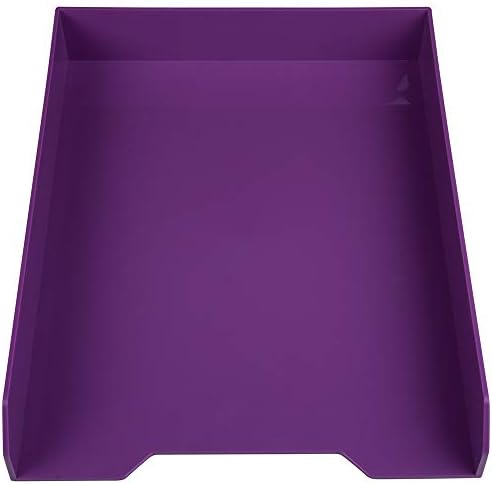 JAM PAPER Stackable Paper Trays - Purple - Desktop Document, Letter, & File Organizer Tray - 2/Pack - Image 2
