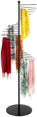 Scarf Organizer 30 Tiers, 67" Height Spiral Scarf Holder, Metal Hijab Organizer for Multiple Scarves Purse Hat, Floor-Standing Belt Pants Hanger for Store Boutique Home (Black) by Unknown