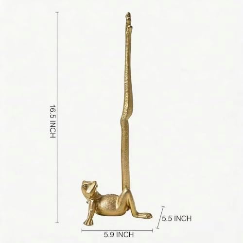Gold Cast Iron Paper Towel Holder Countertop, Frog Leg Toilet Paper Holder Stand, Stable & Durable, Cute Funny Animal Rustic Decor Paper Roll Holder for Bathroom & Kitchen - Image 3
