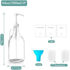 Glass Laundry Detergent Dispenser with Pump, 64OZ Liquid Laundry Soap Dispenser, Fabric Softener Dispenser Bottle for Laundry Room Organization and Storage, 2 Pack - Image 2