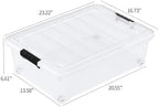 25 Quart Clear Under Bed Storage Container with Wheels, 4 Packs - Image 2