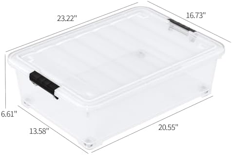 25 Quart Clear Under Bed Storage Container with Wheels, 4 Packs - Image 2