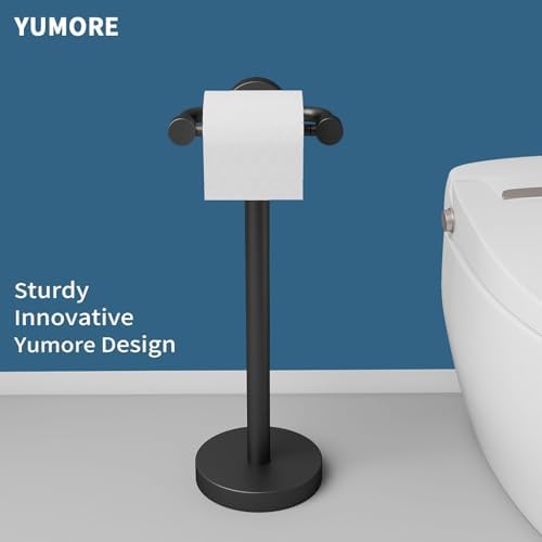 YUMORE 5.28lbs Heavy Duty Toilet Paper Holder Stand Heavy Weighted Base - Image 2