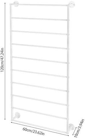 10-Tier Wall Mounted Scarf Rack, Tie & Scarf Holder, Towel Storage Rack, White, Iron, Baking Paint, Coating - Image 2