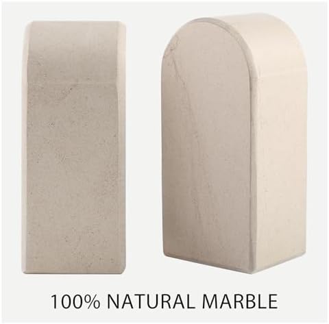 Koville African Natural Marble Bookends for Shelves, 7lbs Heavy-Duty Marble Book Holders, Decorative Book Ends, Bookshelf Apartment Decor for Normal Books/CD/Video Games - Image 6