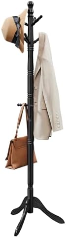 VASAGLE Freestanding Coat Rack, Rubber Wood Coat Tree with 10 Hooks by VASAGLEbySONGMICSHOME