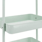 Amazon Basics 3-Tier Metal Rolling Utility Cart, Storage Organizer, Multi-Functional Kitchen Island Cart, Portable Shelving Unit with Caster Wheels, Mint Green - Image 6