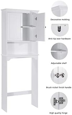 Spirich Over The Toilet Storage Cabinet with Doors, Bathroom Organizer - Image 5