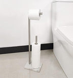 Gzila Free Standing Toilet Paper Holder Stand with Reserve, Heavy Weighted Marble Base Design, Bathroom Stands Tissue Rolls Holder, 304 Stainless Steel Brushed Nickel - Image 3