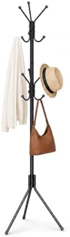 HYSEYY Coat Rack Freestanding, Hall Tree with 12 Hooks by HYSEYY