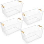 Ziliny 4 Pcs Mesh Wire Baskets for Organizing, Large, Cream White by Ziliny