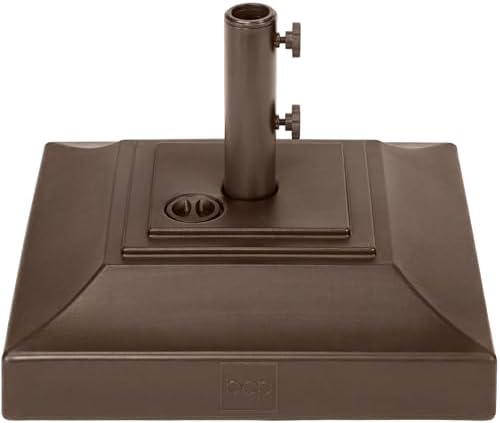 Best Choice Products Fillable Umbrella Base Stand Pyramid Design Plastic Patio Umbrella Base Stand, Pole Holder for Outdoor, Lawn w/ 55lbs Weight Capacity, Adjustment Knob - Brown by BestChoiceProducts