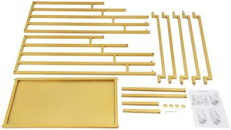 Scarf Organizer Stand, 5-Tier Freestanding Scarf Display Rack, Metal Scarf Holder Belt Pants Hanger for Commercial Clothing Retail Store Home, Space Saving Shelves, 31.5" x 15.75" x 59"(Gold) - Image 2