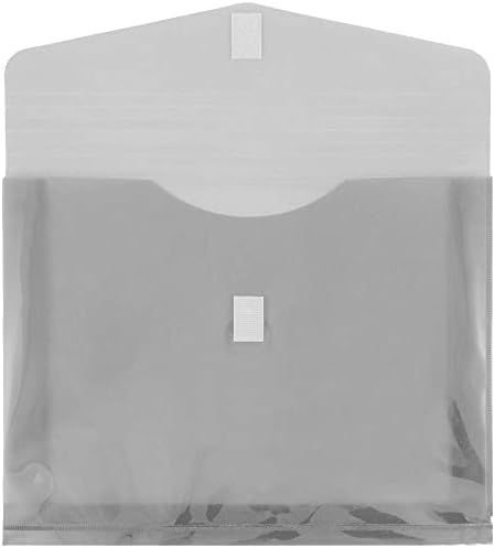JAM PAPER Plastic Expansion Envelopes with Hook & Loop Closure - Letter Booklet - 9 3/4 x 13 with 2 Inch Expansion - Smoke Gray - 12/Pack - Image 2