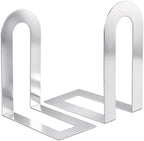 Chunful 18 Pcs Sliver Metal BookEnds Shelves, 7.5 x 5.75 x 3.5 in by Chunful