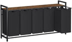 VASAGLE Laundry Hamper with Shelf, 5 Pull-Out Bags, 5 x 10.6 Gallons (40L) by VASAGLEbySONGMICSHOME