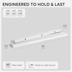 Homeforia 60 Inch Floating Shelves, High-End Solid Pine Wood, Set of 2 - Image 2