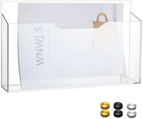 Feifeiya 1 Pcs Clear Acrylic File Holder Wall Mount, 14"x8.3"x2.4" by Feifeiya