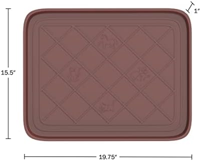 All Weather Boot Tray 4 Pack - Small Water Resistant Plastic Utility Shoe Mat for Indoor and Outdoor Use in All Seasons by Stalwart (Brown) - Image 2