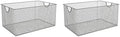YBM HOME Household Wire Mesh Metal Steel Storage Basket Organizer, Open Bin Shelf Organizer for Kitchen, Cabinet, Pantry, Fruit and Vegetables (2-Pack, 13.3x8.5x6.5) 2321s-2 by YBMHome
