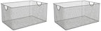 YBM HOME Household Wire Mesh Metal Steel Storage Basket Organizer, Open Bin Shelf Organizer for Kitchen, Cabinet, Pantry, Fruit and Vegetables (2-Pack, 13.3x8.5x6.5) 2321s-2 by YBMHome