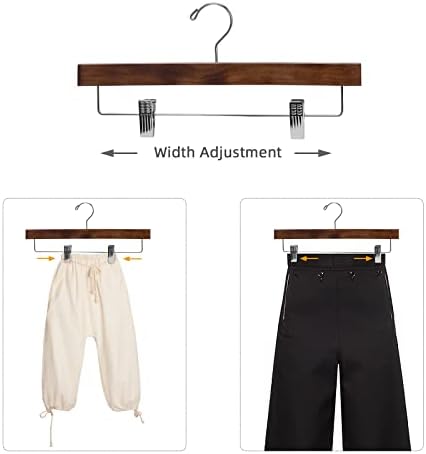 Nature Smile Solid Lotus Wood Deluxe Wooden Pants Hangers, Retro, 20 Pack - Image 5