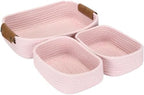 Sea Team Nesting Rectangular Woven Cotton Rope Storage Basket, 3-Pack by SeaTeam