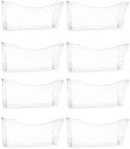 EASEPRES 8 Pack Clear Single Pocket Hanging File Organizer, Plastic Wall Mount Paper Mails Magazines Holder, Mounted Folder Bins for Office, School and Home, 13.85x3.14x6.88 inches by EASEPRES