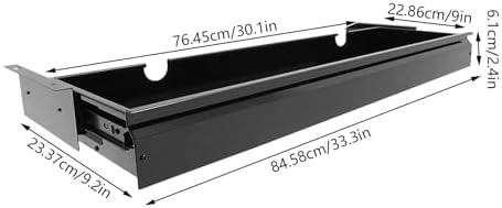 Xuthusman Under Desk Drawer, Under Desk Mounted Sliding Pull-Out Drawer Storage Organizer Space Saving Hidden Pull-Out Drawer for Office Home Desktop Accessories (Black) - Image 2