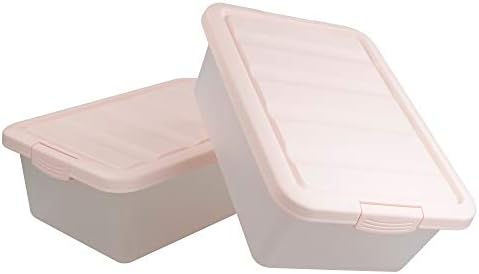 14 Quart Plastic Storage Boxes with Pink Lids, 2 Packs - Image 7