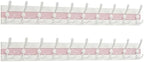 SKOLOO Coastal Coat Rack Wall Mount-38.12" Beach House Entryway Wooden Coat Hook with 10 Hooks for Hanging Coats, Hats or Towels, Oceanfront Cottage Core Collection, White & Palm Beach Pink, Pack of 2 by SKOLOO
