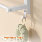 HOOBRO 23.8" Towel Rack for Bathroom, 3 Tier Towel Shelf with Tower Bars, Bathroom Storage Organizer for Towels and Toiletries, Towel Holder Wall Mounted with 2 Hooks, White WT08LB01 - Image 6