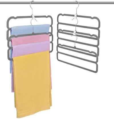 10 Pack Velvet Pants Hangers for Closet Space Saving, Thin Hanger (Black) - Image 3