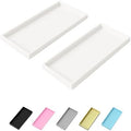 Vanity and Bathroom Tray, 11.8" ABS Countertop Organizer,Waterproof Vanity Tray for Toilet Tank,Perfume,Soap,Keys,Bathroom Accessories,Kitchen and Bath Trays,Non Slip Small Trays,White,2 Pack by Unknown