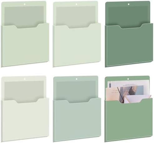 Fuutreo Magnetic Wall File Holder,6pcs,Sage Green,Vertical-large by Fuutreo