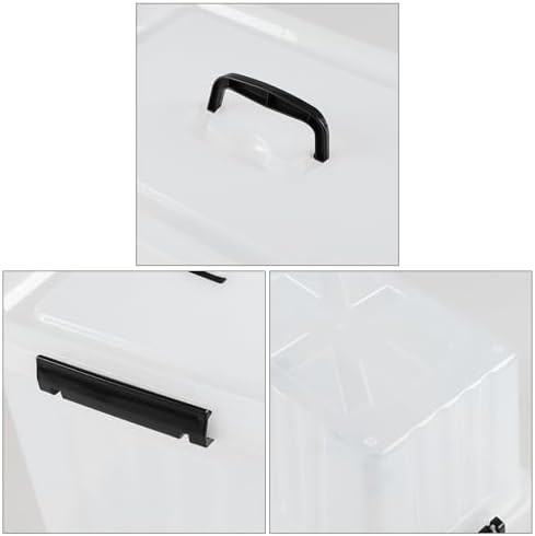 4-Pack Latching Box with Handle, 20L Clear Plastic Storage Bins - Image 4