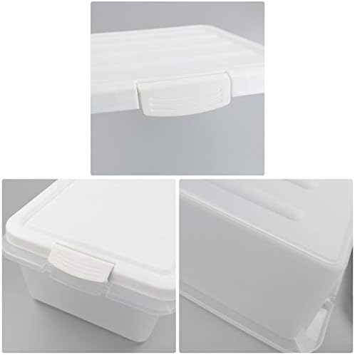 14 Quart Clear Storage Box, Underbed Plastic Latch Box with White Lids, 2-Pack - Image 2