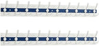 SKOLOO Coastal Coat Rack Wall Mount-38-1/8 Beach House Entryway Wooden Coat Hook with 10 Hooks for Hanging Coats, Hats or Towels, Oceanfront Cottage Core Collection, White & Blue, Pack of 2 by SKOLOO