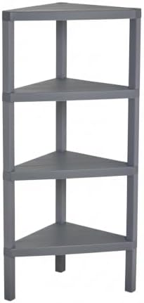 Honey-Can-Do Grey 4-Tier Corner Shelf - Image 3